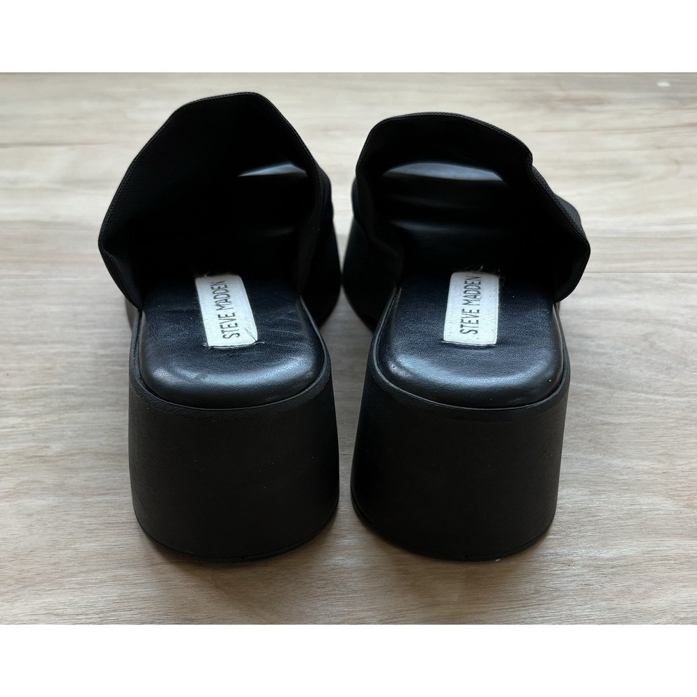 Steve Madden Slinky 30 Y2K Platform Chunky Slides Women's 37 US 7 All Black - Picture 2 of 5